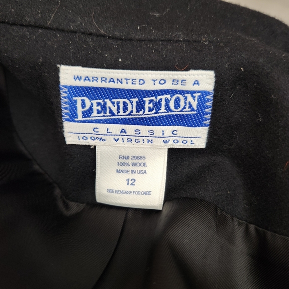 Women's Pendleton Classic 100% Virgin Wool Black Jacket Blazer Size 12 - Picture 5 of 6